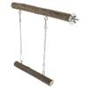 PERSELOSO Natural Wood Bird Swing for Parrots and Small Parakeets view 1