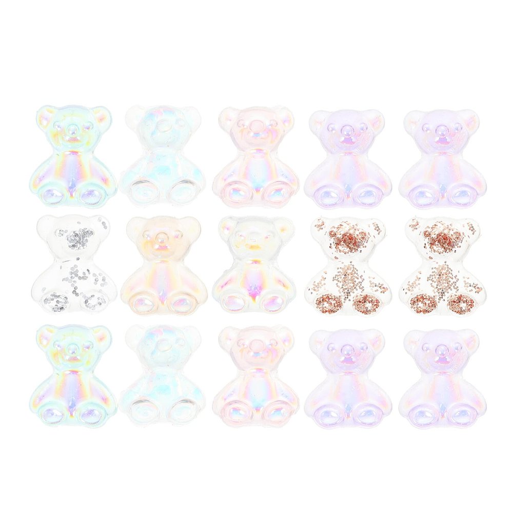 Gogogmee 80-Piece Bear-Shaped Resin Nail Art Decorations, 3D DIY Charms, Random Styles