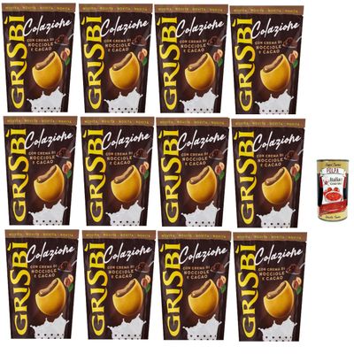 Italian Gourmet Grisb Breakfast Biscuits with Hazelnut and Cocoa Cream, 12 x 225 g