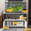 XRRJFY 3-Tier Aquarium Stand Cabinet with Adjustable Feet, White, 70 x 40 cm / 28 x 16 in view 3