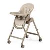 PEG Living High Chair from Birth, Reclining, Height-Adjustable, Double Tray, 360° Wheels, Compact Fold, 0–3 Years, Space Sand view 1