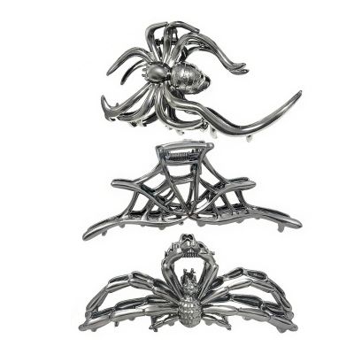 Halloween Spider Hair Clips, Black Gothic Design