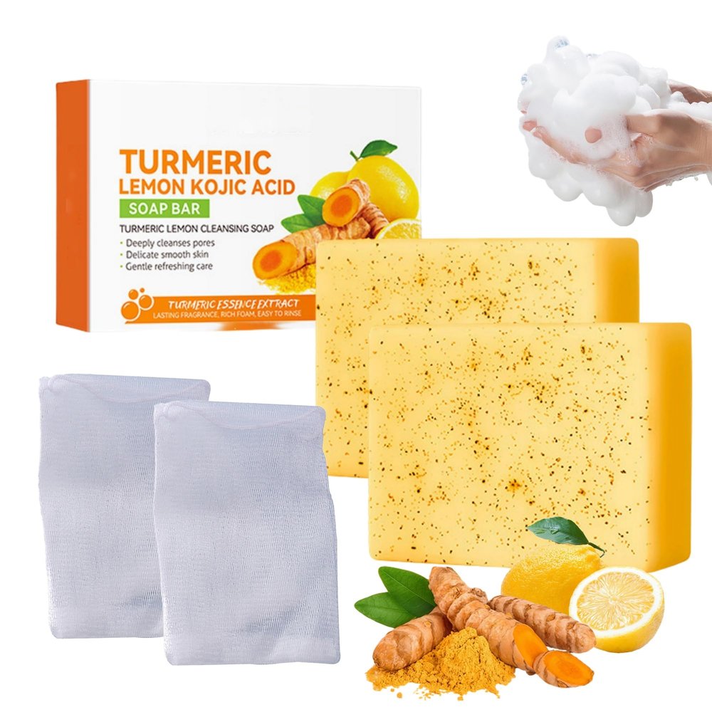 Turmeric Kojic Acid Soap with Vitamin C, 2 Bars