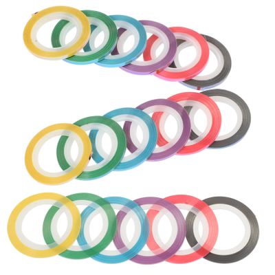 VALICLUD 18-Roll Self-Adhesive Metallic Nail Art Tape