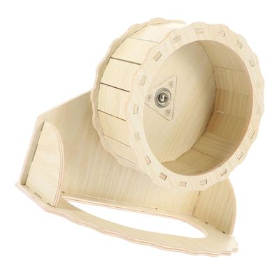 GANAZONO Quiet Wooden Hamster Wheel with Stable Stand