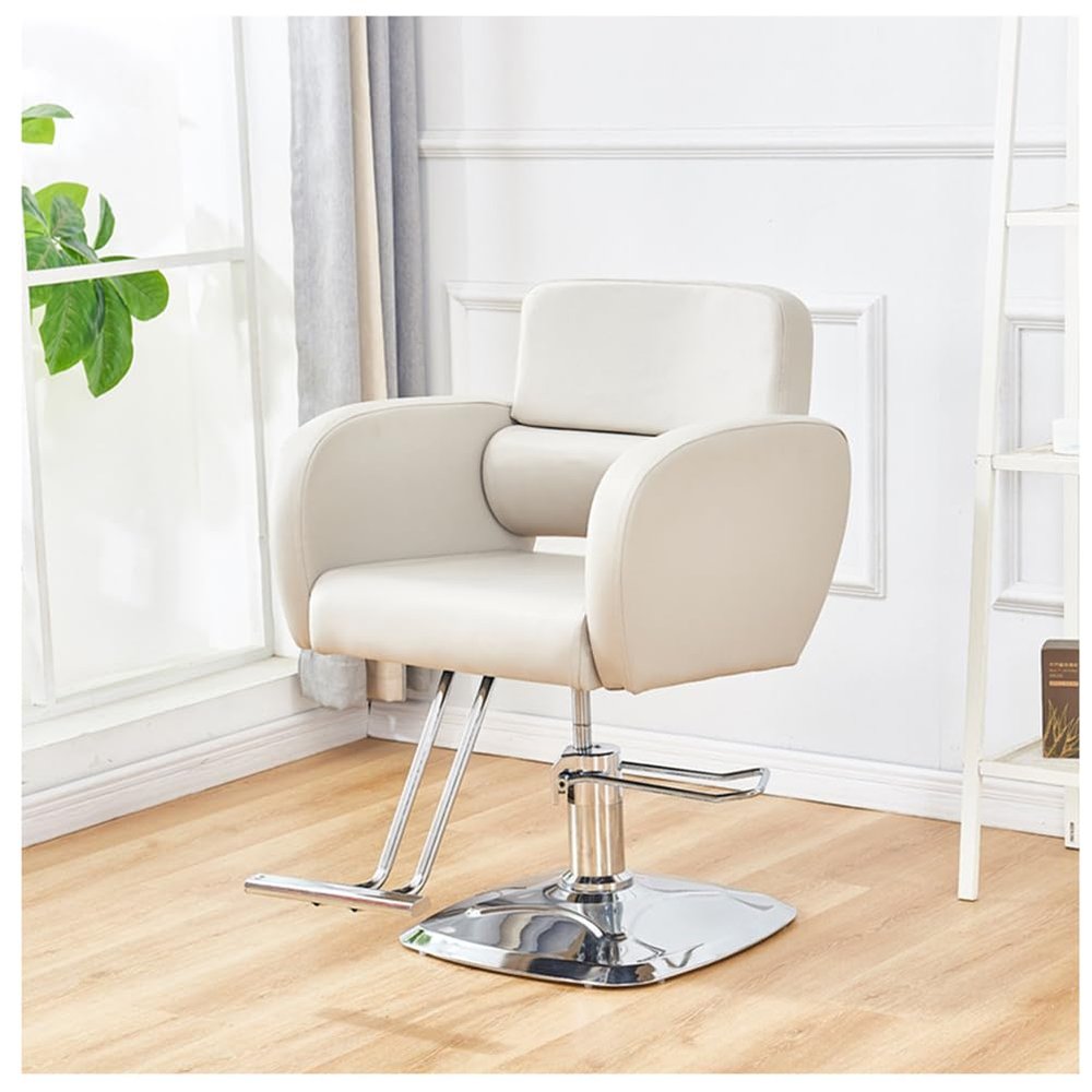 Black Hairdressing Chair, Classic 360° Swivel Barber Chair, 10 cm Height Adjustable, Hydraulic with Weighted Steel Base