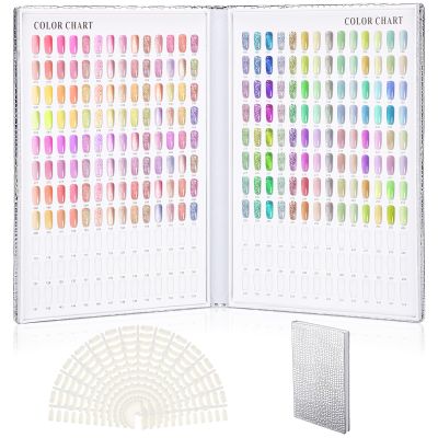 Segbeauty Nail Display Book with 308 Color Slots and 360 Nail Tips, Silver