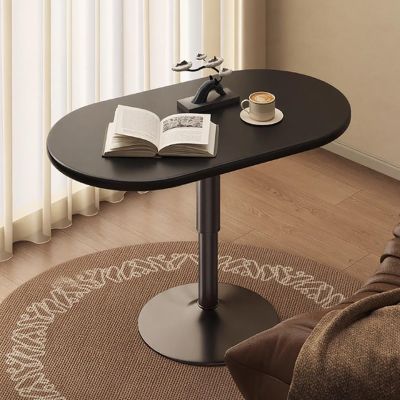 PAKMEZ Small Height-Adjustable Laptop Table, Space-Saving Metal Frame, Black