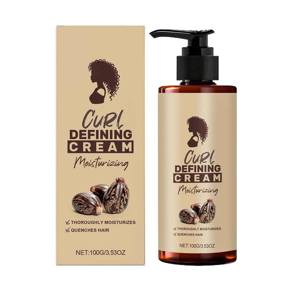 Cream for Curly Hair - 100 ml Anti-Frizz Cream, Moisturizing Lotion for Definition with Moisture Protection