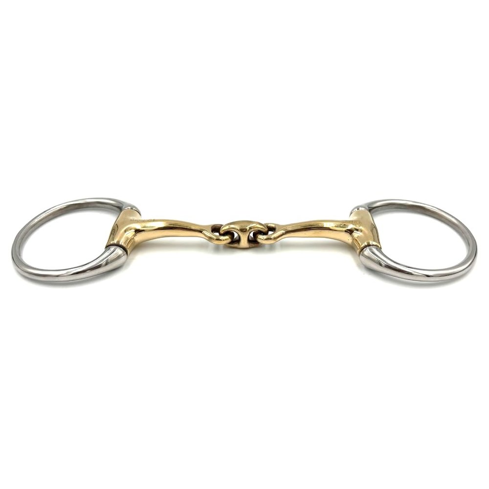 ES0013 Eggbutt Snaffle, Double-Jointed Copper, 70 mm/13 mm, 12.5 cm