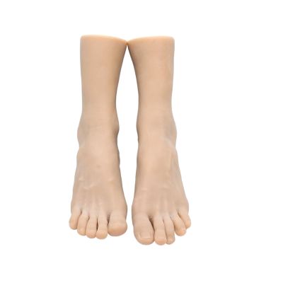 JVDDI Male Mannequin Foot Models, Silicone Nail Art Practice Feet, Human Dummy Medical Shoe Display Props 4601 (Toe Bones, One Pair)