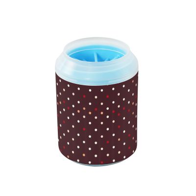 Reusable Pet Paw Washer with Soft Silicone Brush, Purple-Red