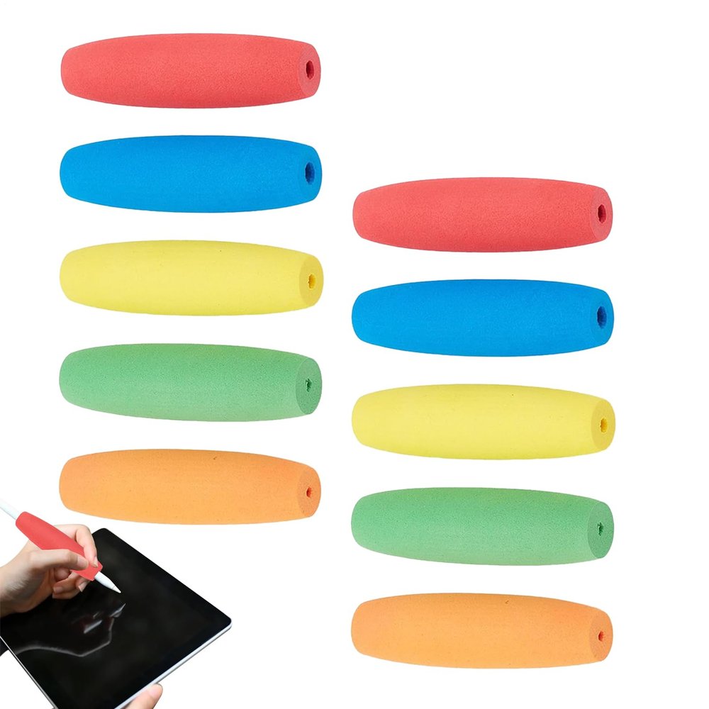 10x Non-Slip Foam Grip Aids for Seniors, Parkinson’s Utensils, Pens and More, 5 Colors