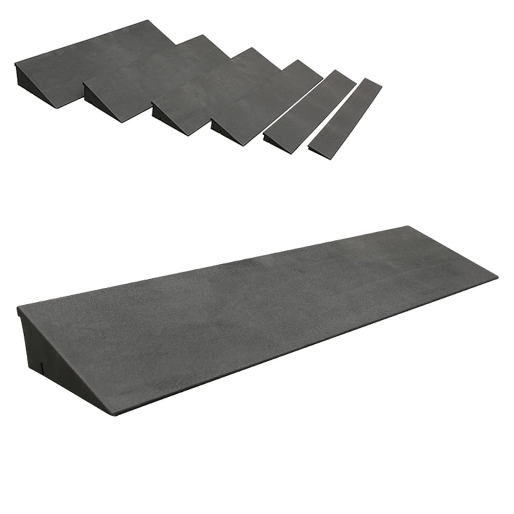 MRVAKDYDI Foldable Wheelchair Ramp, Blue Rubber Threshold Ramp, Multiple Sizes (50 x 14 x 5 cm / 19.7 x 5.5 x 2 in)