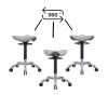 FXLUHAY Saddle Stool with Backrest and Foot Ring, Rolling Salon Stool, Gray with Adjustment Ring view 4