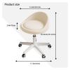 FXLUHAY Rolling Stool with Swivel Seat, Height-Adjustable, Ultra-Quiet Wheels, Padded PU Leather Seat, for Salons, Offices, Massage and Medical Use (Beige, Set of 2) view 2