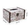 SIXRUN Vintage Leather Tissue Box Holder with Wide Opening view 2