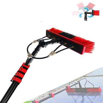 Telescoping Window Cleaning Set with Aluminum Brush and Spray Cleaner, for Solar Panels and Exterior Windows, 9 m