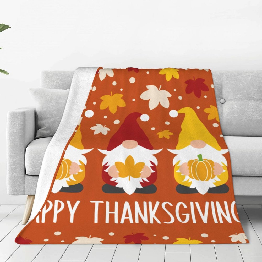 Salelf Happy Thanksgiving Three Dwarfs Plush Flannel Fleece Throw Blanket