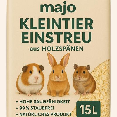 Majo Wood Shavings Small Animal Bedding 150 L | Dust-Free, Absorbent & Natural