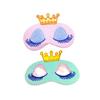 SOIMISS 2-Pack Girls' Sleep Masks, Cartoon Crown Shape with Long Lashes, Plush Eye Covers with Adjustable Band view 1