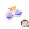 SOIMISS 2-Pack Girls' Sleep Masks, Cartoon Crown Shape with Long Lashes, Plush Eye Covers with Adjustable Band view 2