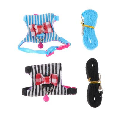 Milisten 2-Piece Adjustable Hamster Harness, Portable Fabric Hamster Leash, Comfortable and Breathable, Elegant Design for Small Pets
