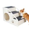 4-Step Dog Stairs with Cave and Foldable Ramp for Small Pets view 1