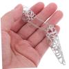 BESPORTBLE 10-Piece Gothic Nail Caps with Chains, Long Pointed Hollow-Pattern Claws view 4