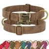 SEOUGEE Personalized Dog Collar with Engraved Name and Phone Number, Adjustable PU Leather view 1