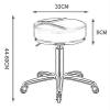 FXLUHAY Medical and Beauty Salon Stool with Footrest, Round Swivel Stool with Lift, Chrome 5-Caster Base, Height-Adjustable 41–56 cm, Beige view 2