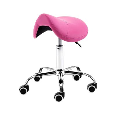 FXLUHAY Saddle Stool with Wheels, Height-Adjustable, Color 7