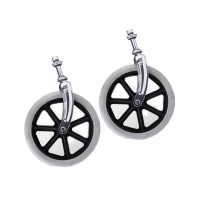 HUPQCVX 2-Pack Wheelchair Casters with Fork, 8-Inch, No Inflation Required, Gray