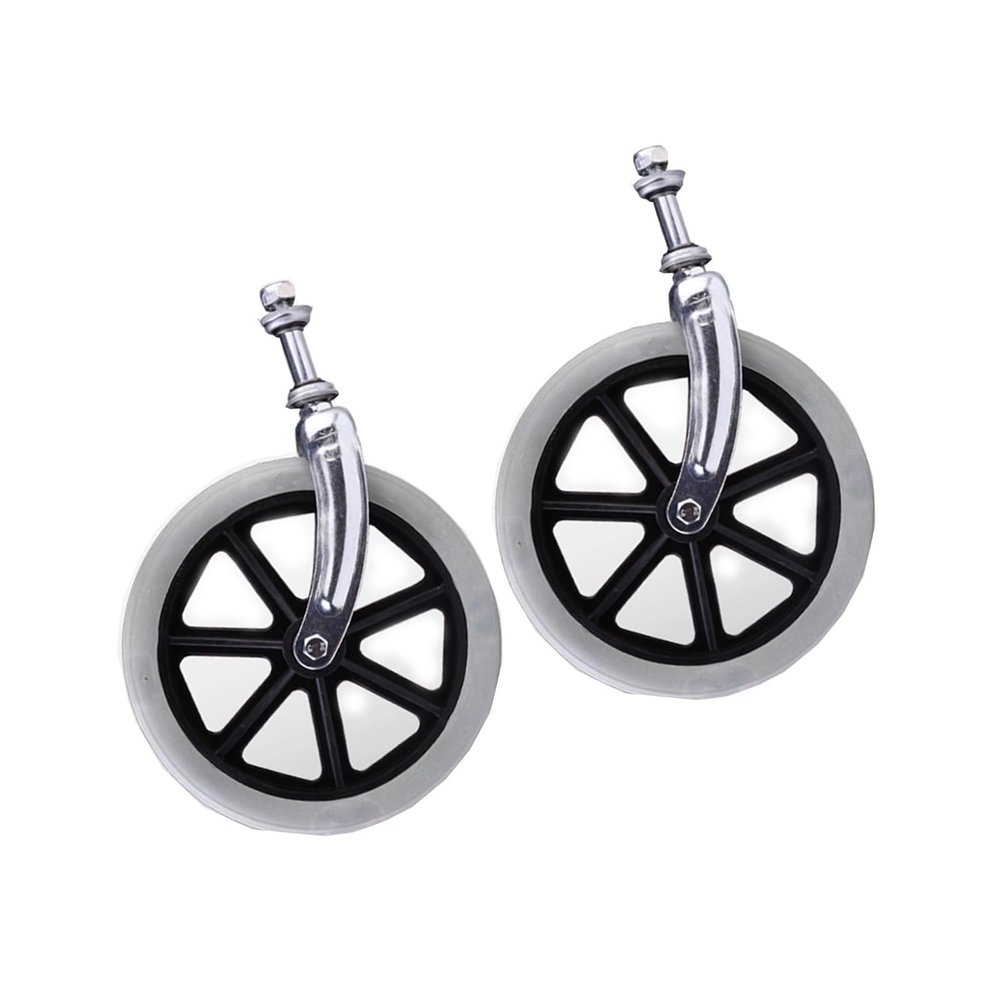 HUPQCVX 2-Pack Wheelchair Casters with Fork, 8-Inch, No Inflation Required, Gray