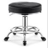FXLUHAY Medical Beauty Salon Stool with Footrest, Round Swivel Stool with Lift Function, Chrome-Plated 5-Prong Casters, Height-Adjustable from 41 to 56 cm, Black view 1