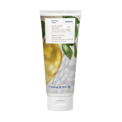 KORRES AROMATIC SAGE Body Milk with Nourishing Almond, Fresh Sage Scent, 24-Hour Care, Vegan, Silicone- and Paraben-Free, 200 ml