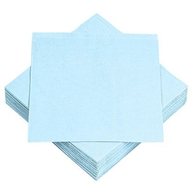 OFFCUP 40 Count Light Blue Napkins, 33 x 33 cm, 2-Ply Paper Cocktail Napkins