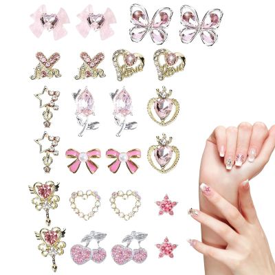 Fenayuu 3D Nail Charms for Girls, Bow Design