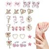 Fenayuu 3D Nail Charms for Girls, Bow Design view 1