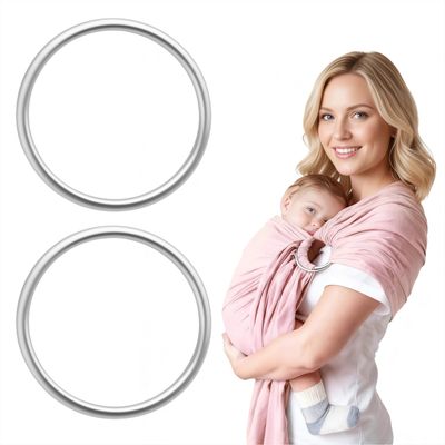 Aluminum Baby Sling Rings, 2-Pack, Silver