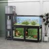 XRRJFY Aquarium Stand, Terrarium Stand, 2-Tier Storage Rack, Black, 130 x 40 x 120 cm view 1