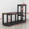 XRRJFY Aquarium Stand, Terrarium Stand, 2-Tier Storage Rack, Black, 130 x 40 x 120 cm view 2