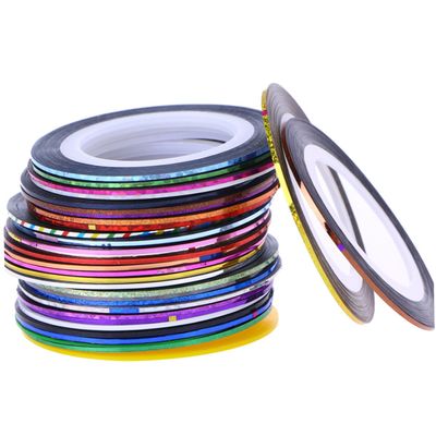 DEARMAMY 90-Roll Nail Striping Tape Dispenser, Multicolor Nail Art Tape for Women and Girls
