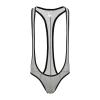 Men's Borat Mankini, Sexy Mesh Jockstrap Bodysuit, Gray, XXL view 1