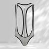 Men's Borat Mankini, Sexy Mesh Jockstrap Bodysuit, Gray, XXL view 3