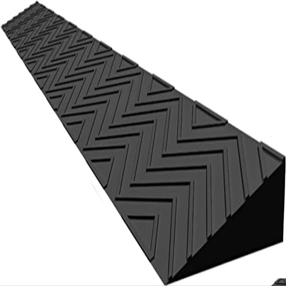 1 Pc. 2-Inch Threshold Ramp for Doorways, Portable Nonslip Rubber Ramp for Wheelchairs, Scooters and Robot Vacuums, Black, 100 × 10 × 3.5 cm
