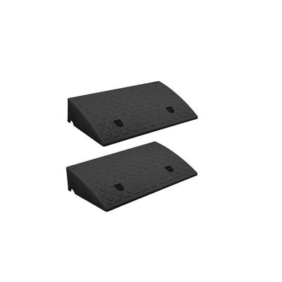 1 Rubber Curb Ramp, 2 to 5 in. Rise, Non-Slip Plastic Wheelchair Ramp for Garage Steps and Sidewalks, Black, 5.9 in. H