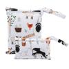 Treer Set of 2 Wet Bags for Cloth Diapers, Waterproof Reusable Diaper Bags with Zippers, Farm Pattern view 1