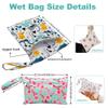 Treer Set of 2 Wet Bags for Cloth Diapers, Waterproof Reusable Diaper Bags with Zippers, Farm Pattern view 2