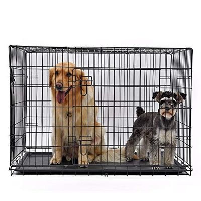 Foldable Metal Dog Crate for Medium and Large Pets, Portable and Easy to Clean